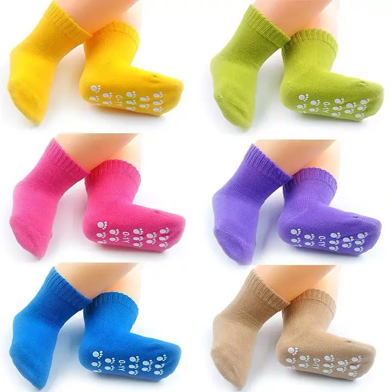 

Candy Color Cotton Baby Socks Anti Slip Rubber Sole Socks Autumn Spring Girls Boys Kids Warm Floor Socks for 0-5 years old