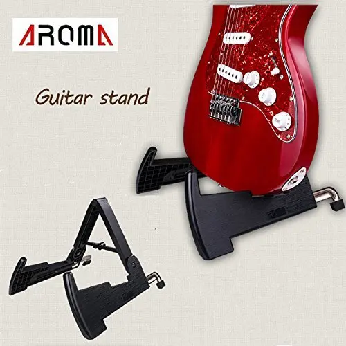 Aroma AGS-02 Foldable Portable Music Instrument Acoustic Guitar Electric Guitar Bass Stand Holder with 6 Colors Available