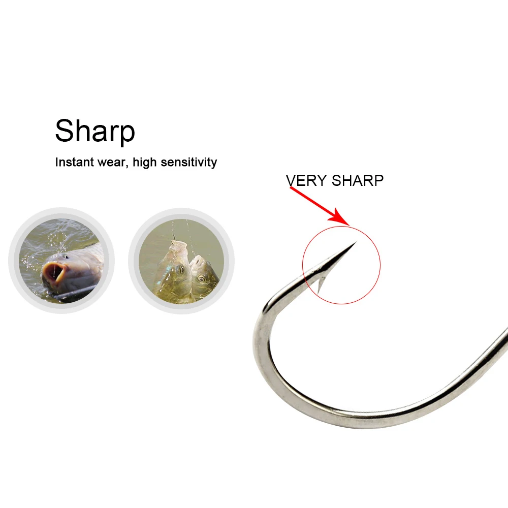 100PC/Lot 421N High Carbon Steel Bronze Fishing Hooks 1#-10# Flatted Round  Carp Fishing Accessories Jig Head With Barbed Pesca - AliExpress 18