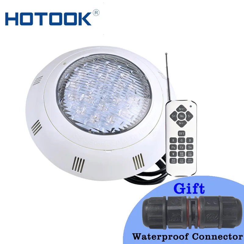 

HOTOOK Underwater Light LED RGB Waterproof IP68 Swimming Pool Light AC12V Wall Mounted Submersible Pond Lamp With Wire Connector
