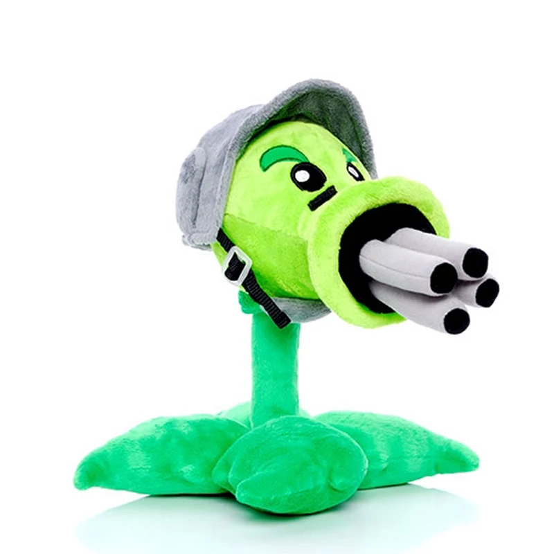 30cm Plants vs Zombies Gatling Peashooter Plush Toys PVZ Plant Peashooter Plush Stuffed Toys Doll Gifts for Children Kids