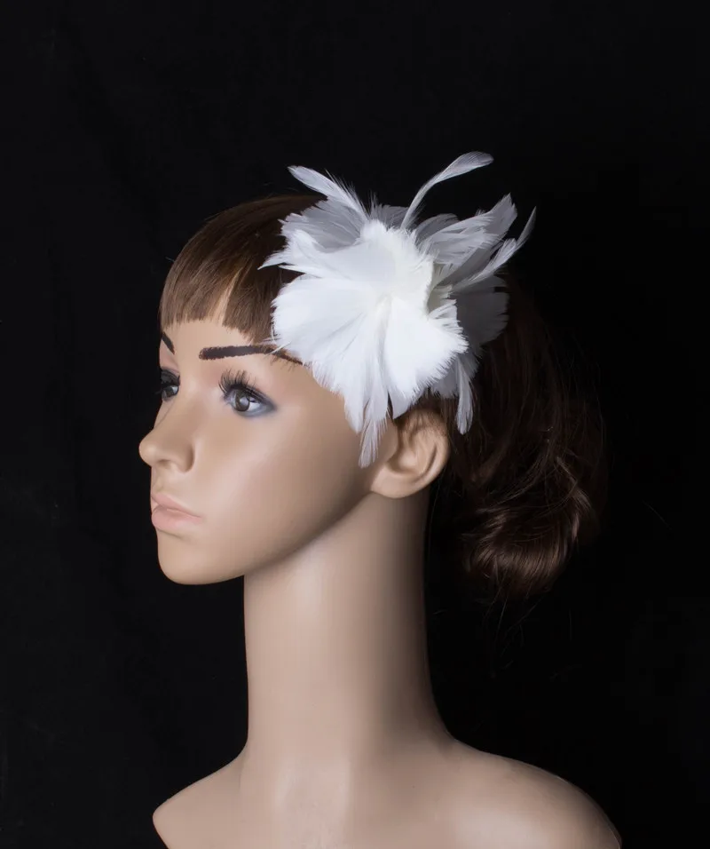 16สี Feather Fascinator Headwear ตาข่ายที่มีสีสันแสดง Headpiece ค็อกเทลชุดหมวกสำหรับ All Season MYQ099