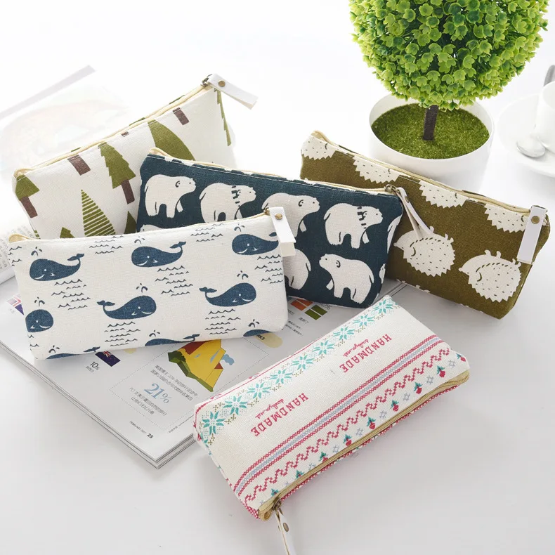 1Pcs Kawaii Pencil Case Forest Animals Gift Estuches School Pencil Box Pencilcase Pencil Bag School Supplies Stationery