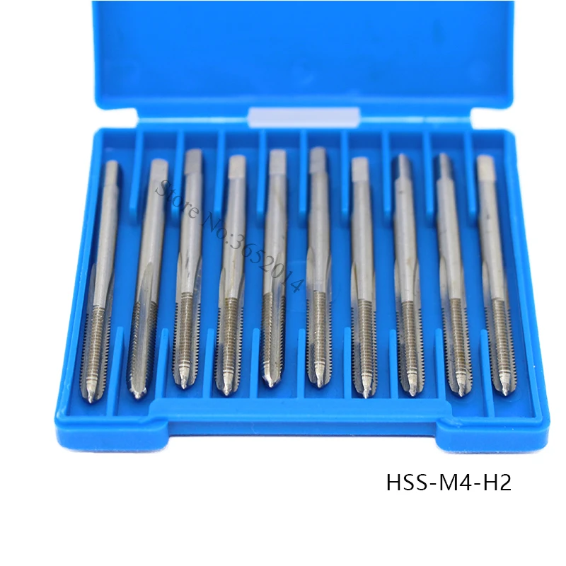 10PCS HSS Tap Straight Flute Machine Thread Tap M3x0.5 M4x7 M5x0.8 Right Hand Screw Thread Metric Tap Drill Machine Tool
