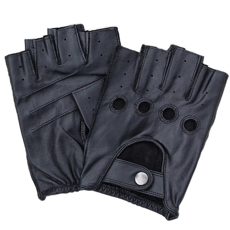 Factory Direct Genuine Leather Half-Finger Gloves Driving Male Spring And Autumn Sheepskin Gloves Tactical Non-Slip Gloves F124