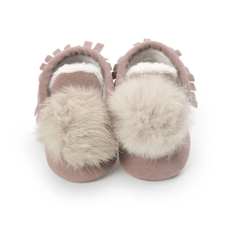 Female baby big fur shoes cute men and women baby toddler shoes Korean spring and autumn winter shoes cotton shoes 0-1 years old