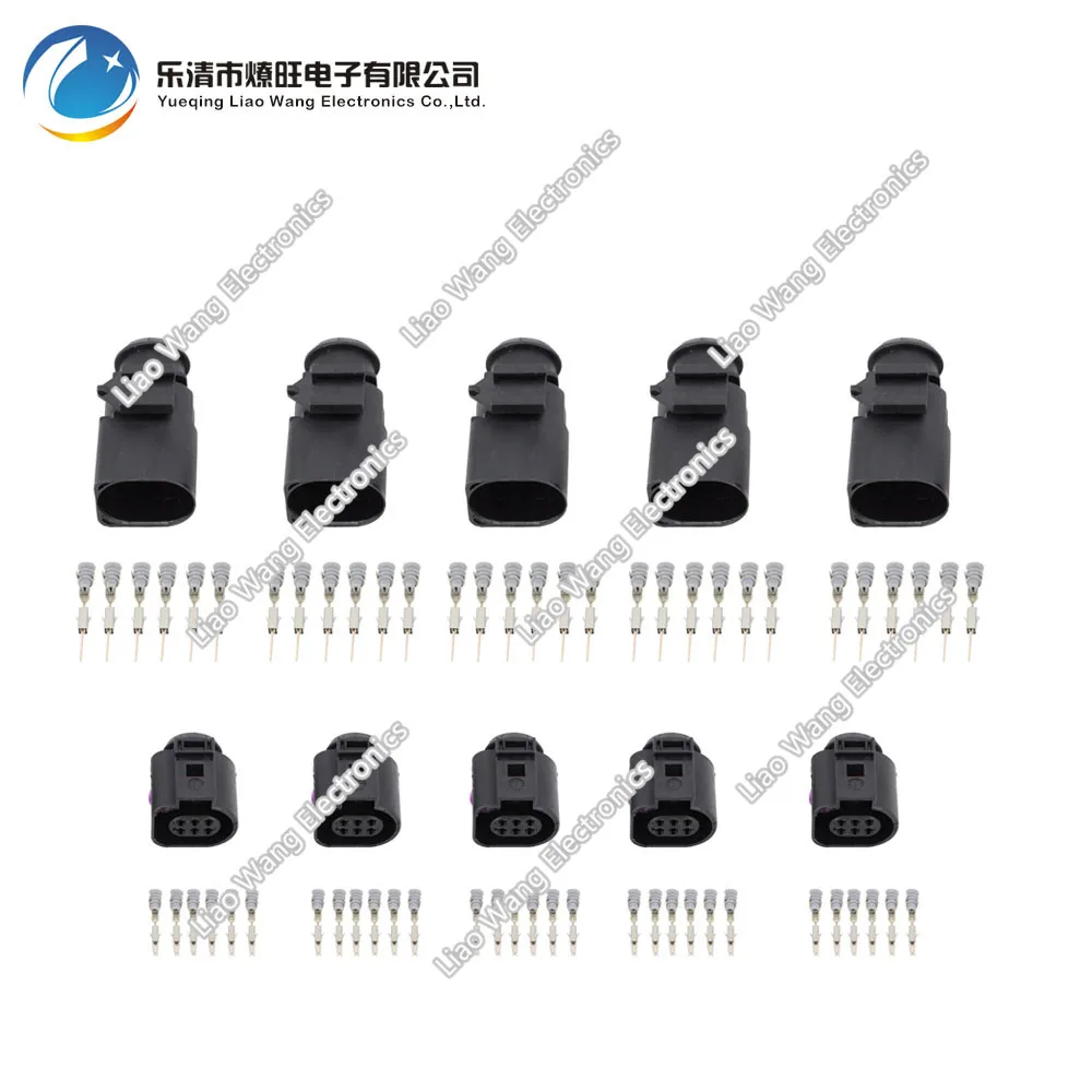 

5 Sets 6Pin Female Male 1.5mm DJ7065B-1.5-11/21 Auto Temp Sensor Plug Deflation Valve Plug Waterproof Connector with Terminals