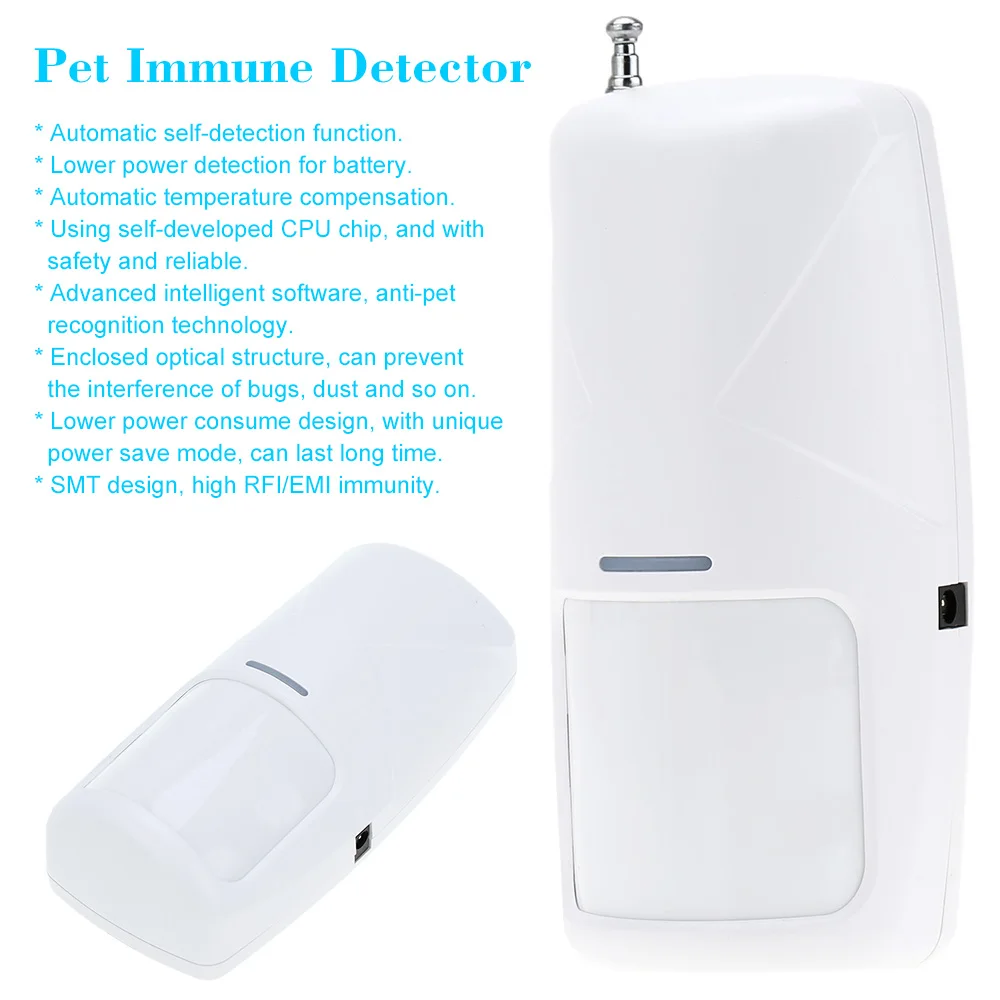 433 MHz Wireless 10KG Pet Immune Motion PIR Detector Sensor for Home Security Alarm System