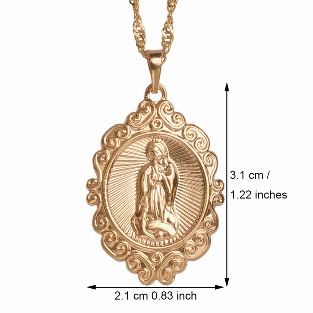 Anniyo Wholesale Lucky Virgin Mary Pendants Necklaces Women Girls Christianity Jewelry Our Lady Goddess @@055904