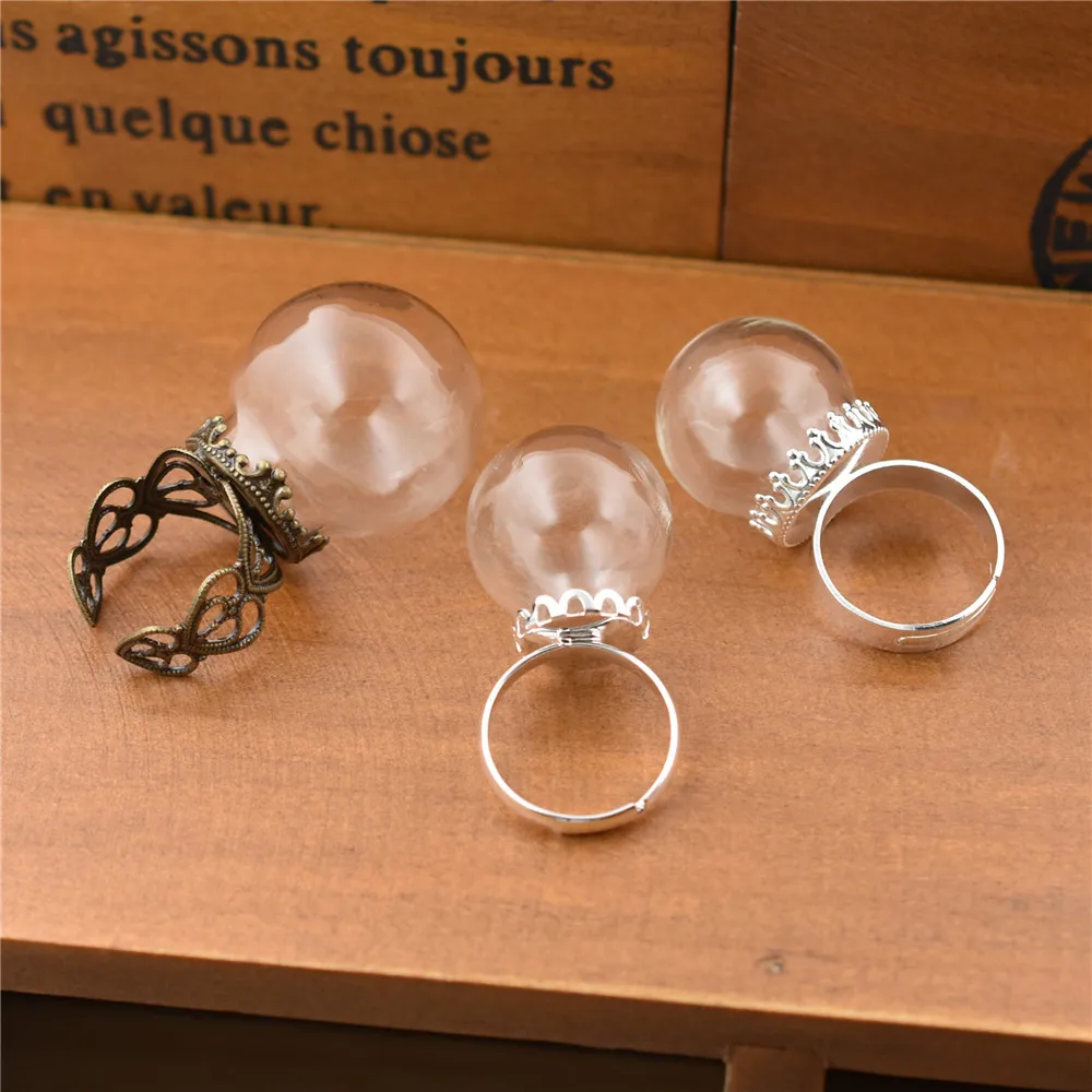 Anillo de globo de cristal, Base de ajuste de anillo de botella de vidrio, accesorios de materiales hechos a mano, 2 uds.