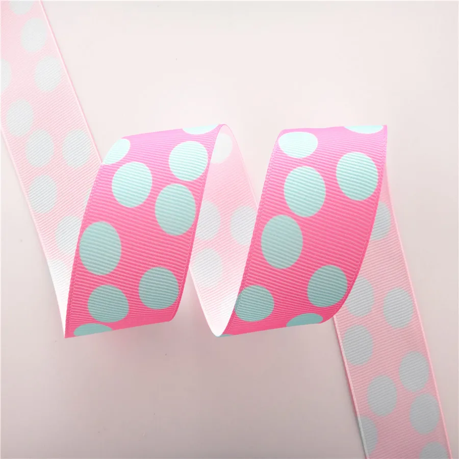 1,5" 38 mm 10 Yards Grossegrainbänder mit Polka-Dot-Muster, DIY-Material für handgemachte Haarschleifen, MD19012601 – Detail 6
