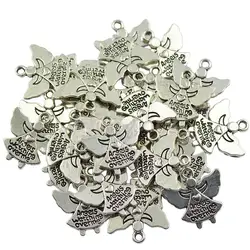 30 Tibetan Silver Color Angel Charms Pendants Angels Watching over me Jewelry DIY