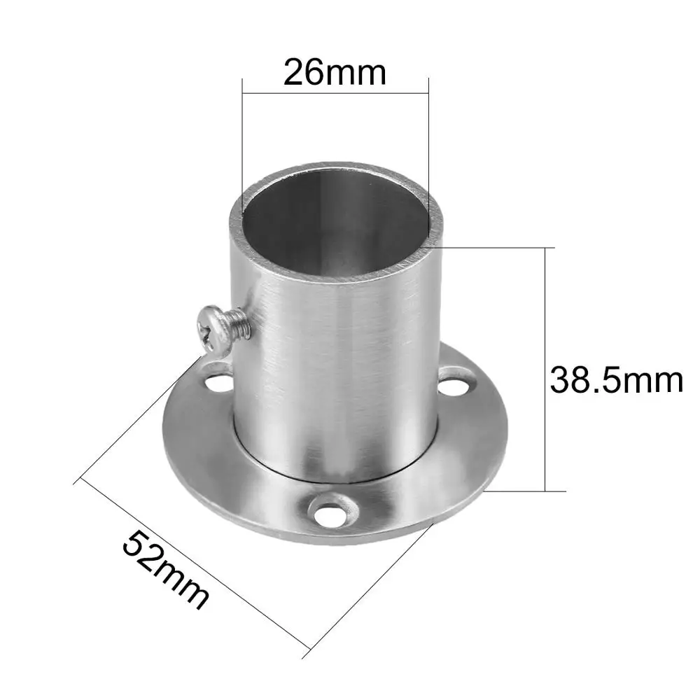 Uxcell 2pcs Pipe Fittings Wardrobe Pipe Bracket 26mm 32mm 39mm 50.5mm Dia Wall Mount Floor Rod Flange Socket Hardware Tool