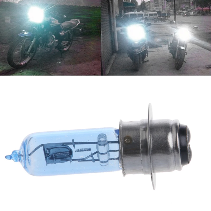 Bombilla de faro blanco para motocicleta, lámpara para vehículo eléctrico, CC de P15D-25-1, 12V, 35W