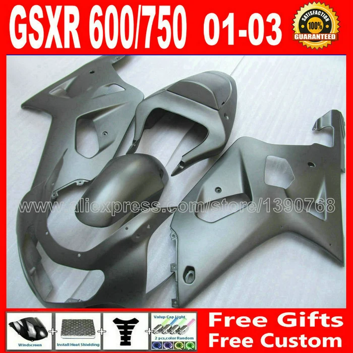 Full  fairing kit for 2001-2003 hot sale flat black SUZUKI GSXR 600 750 bodywork K1 #OJL GSX R600 R750 01 02 03