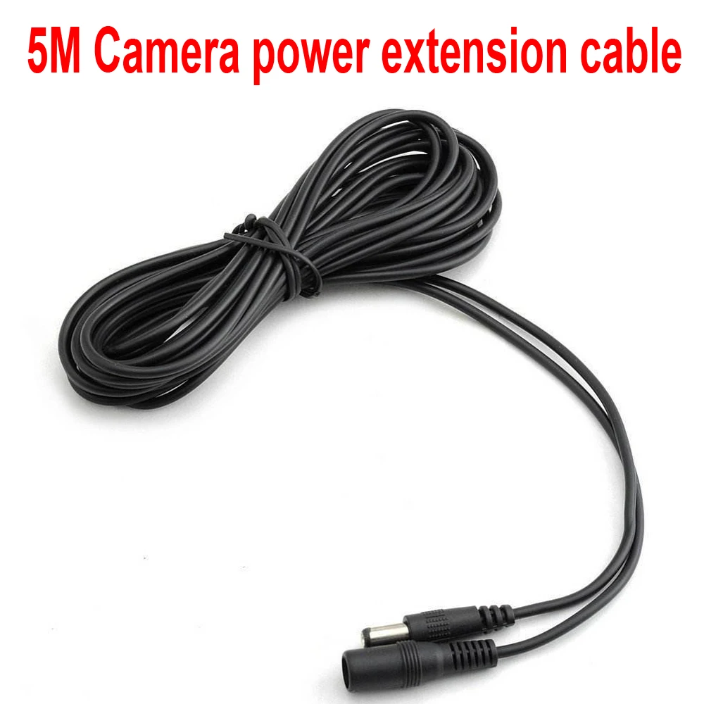 Each packet 10pcs 5M 5.5*2.1mm Power Cord Power Adapter Extension Cable CCTV Camera Extend Wire