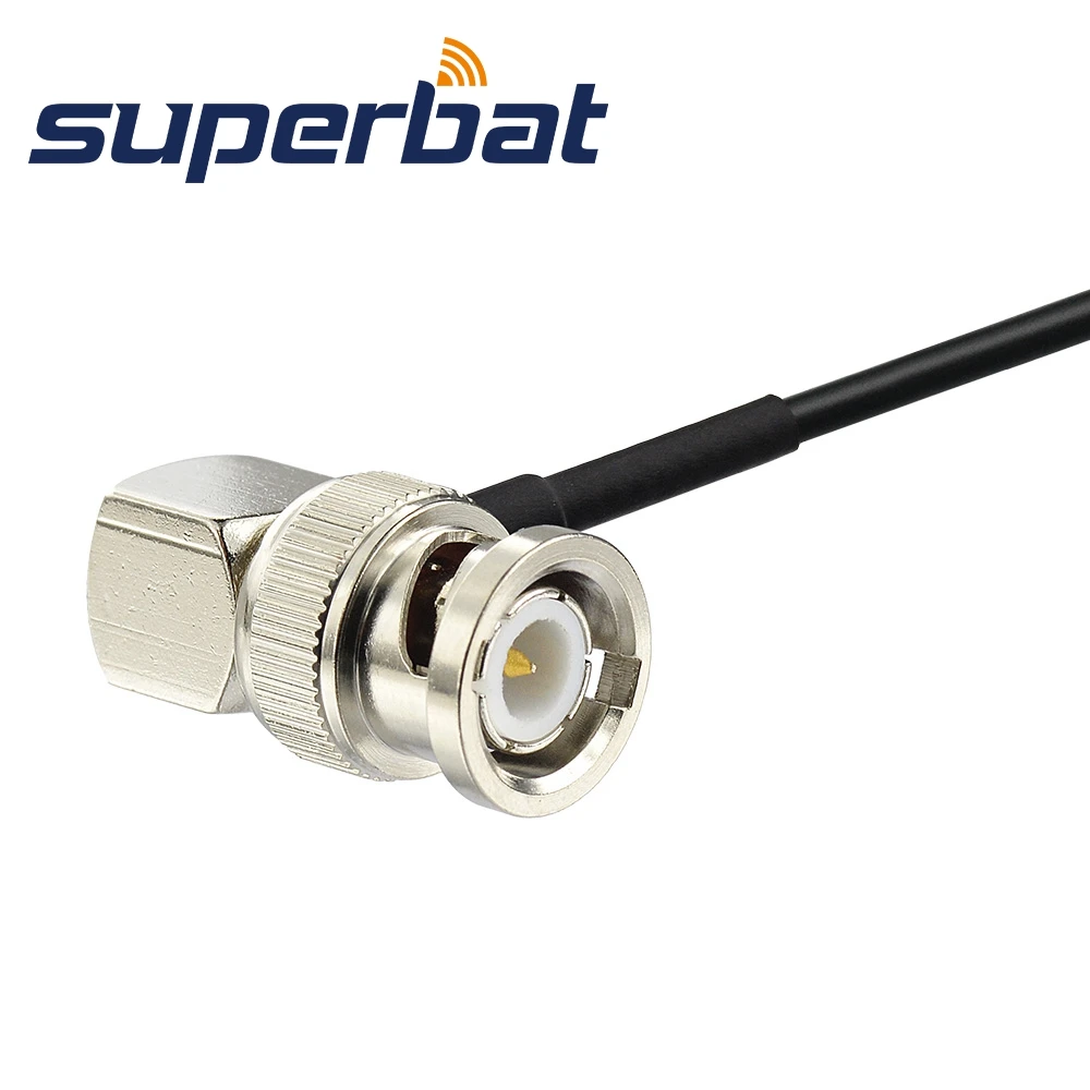 Superbat BNC Plug to Male Right Angle Pigtail Cable RG174 15cm Antenna Feeder Cable Assembly