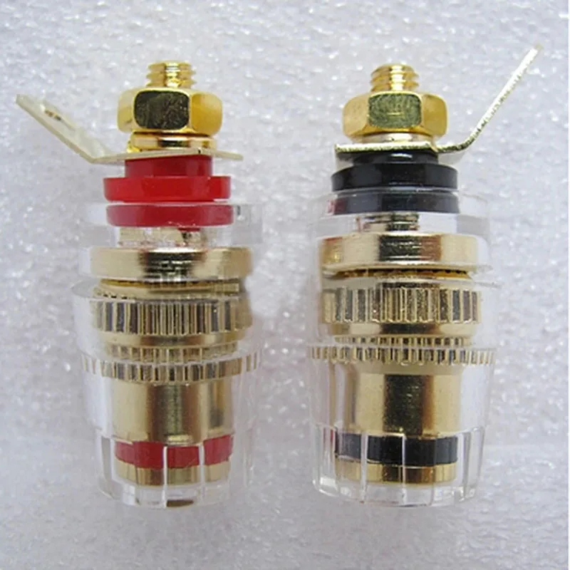 A Pair Banana Connector Copper Terminal Banana Plug Sockets for Loudspeakers Posts