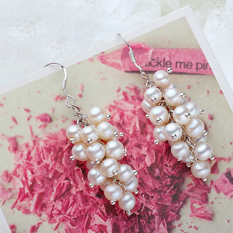 Earrings of Natural Freshwater Pearl Earrings Big Bohemia Drop Dangle Earrings for Women Girl Gift