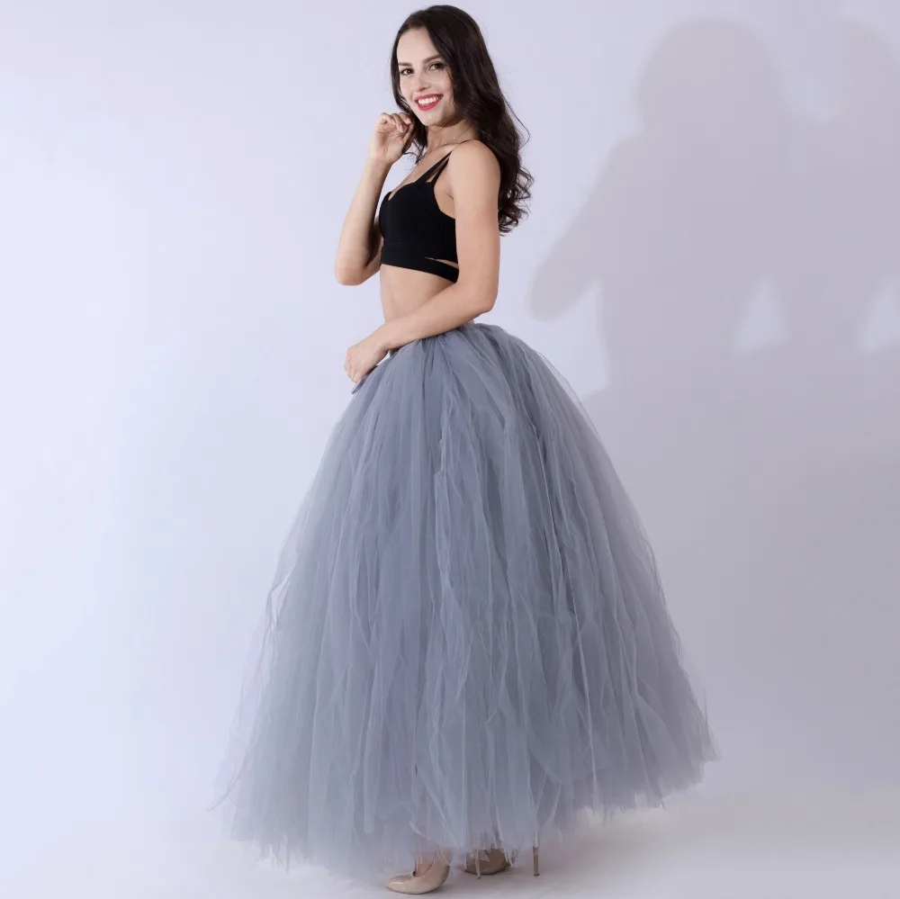 JaneVini Adulte Tutu Petticoat Rockabilly Mulheres vestido de Baile Puffy Tulle Longo Underskirt Petticoat Nupcial Amigo Sob O Vestido De Casamento