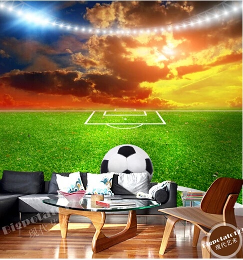 

Custom photo wallpaper, football on the lawn for the living room bedroom TV background wall waterproof wallpaper