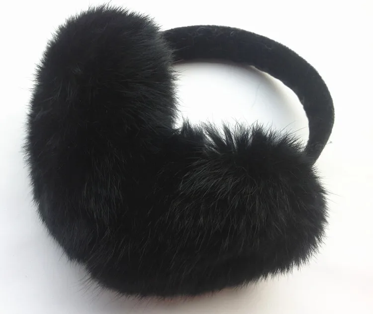 real fur earmuffs winter earmuffs unisex natural rabbit fur ear warmer white, black, brown,grey girls winter ear prector.A794