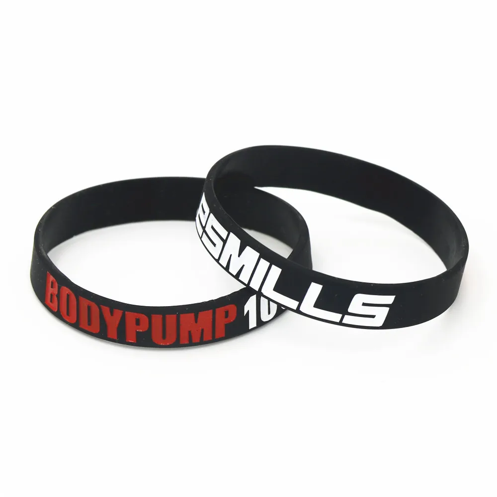 1PC Hot Sale Fashion Les Mills BODY PUMP 100 Silicone Wristband Sports Barbell Silicone Bracelets & Bangles Jewelry Gift SH201