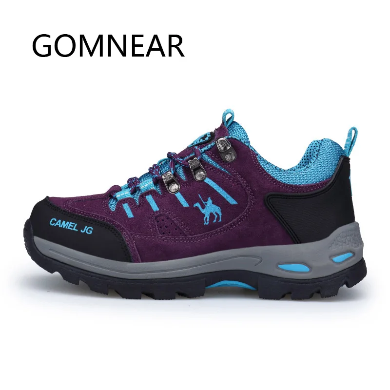 GOMNEAR 2019 Summer Breathable Hiking Shoes Women Outdoor Hiking Sneakers Sports Antiskid Trekking Shoes Mountain Climbing boots