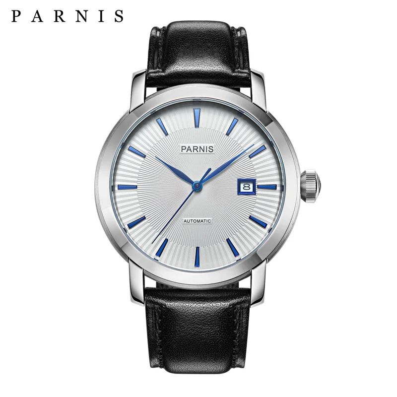 Fashion Parnis 41mm Men\'s Watch Relojes Dress Brand Mechanical Watches 21 Jewels Sapphire Leather Automatic Men Wristwatch 2023