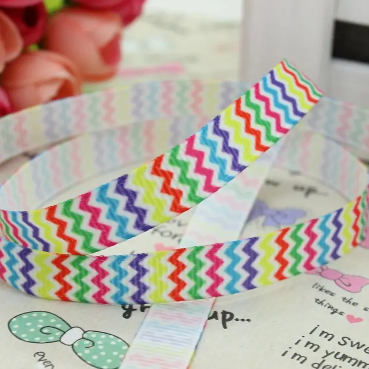 DHK 3/8'' 5yards chevron grosgrain ribbon hair bow diy party decoration OEM Wholesale 9mm C1255