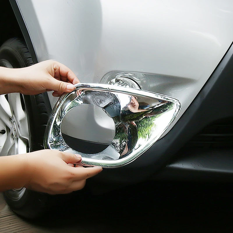 Car Front Rear Tail Bumper Fog Light Cover Lamp Trim Frame Bezel Decoration Mirror Chrome For Toyota RAV4 RAV 4 2013 2014 2015