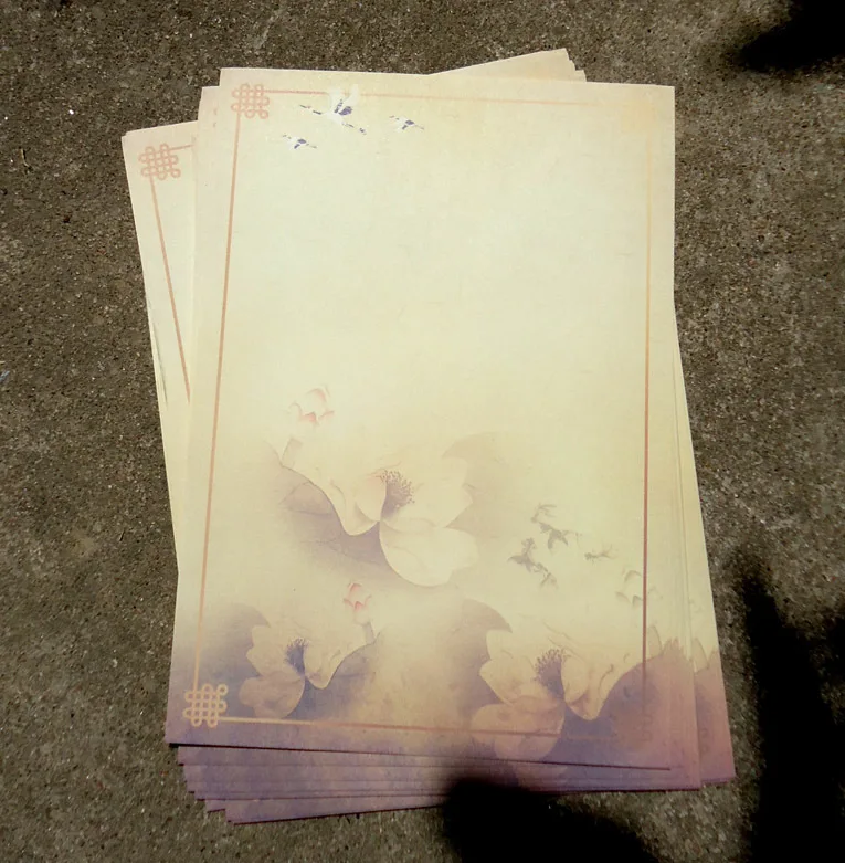 80pcs Chinese ink painting traditional ancient lotus flower Shadow in water Letter Pad / Paper vintage gift writing paper