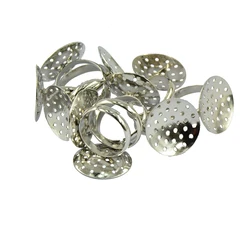 10Pieces Silver Color Plated Adjustable Ring Blanks sieve Base 20 mm Findings