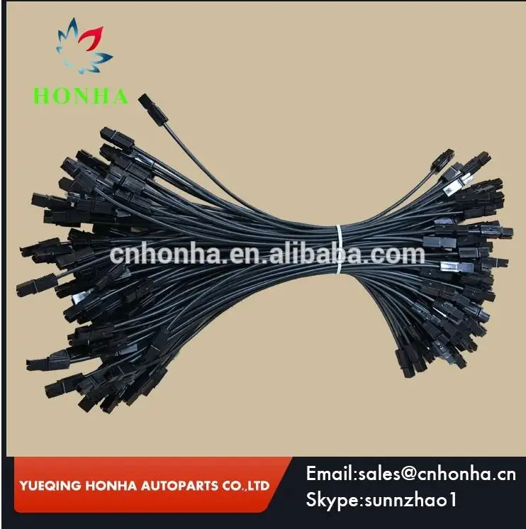 SMH unipolar 1 pin 15-45A black color connector wire automotive harness with 16AWG 12 inch wire.