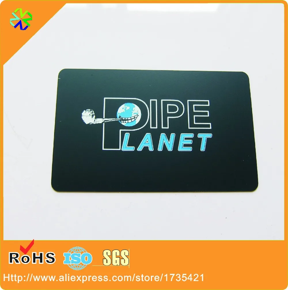 (200pcs/lot)color printing custom matte black metal cards