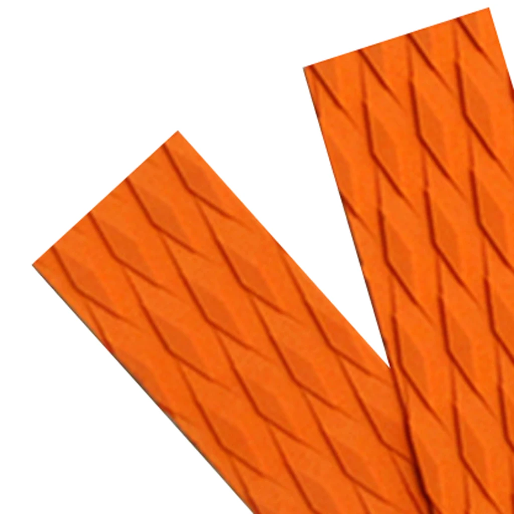 4 Pieces Ultralight EVA Diamond Groove Surfboard Skimboard Traction Pad Tail Pads  Bar Grips - Black / Orange / Blue