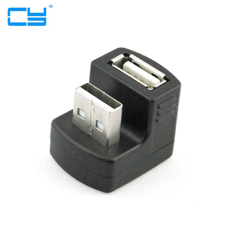 

New Up or down Right Angled USB 2.0 Adapter A Male to Female Extension 90 180 Degree Black