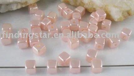 FREE SHIPPING 500 pcs pink cube simulate pearl beads 5mm M1854