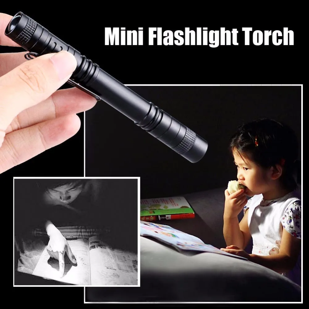 1000LM Portable LED Pen Flashlight Torch R2 Q5 LED Lamp Clip Mini Penlight Pen lights Hunting Camping Lamp For AAA battery