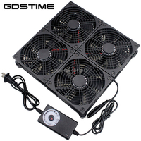 120mm Large Air Volume Silent Fan Speed Controller Fiber Modem Set-top Box 4 Fans Base for ASUS GT RT-AC5300 Gaming Router