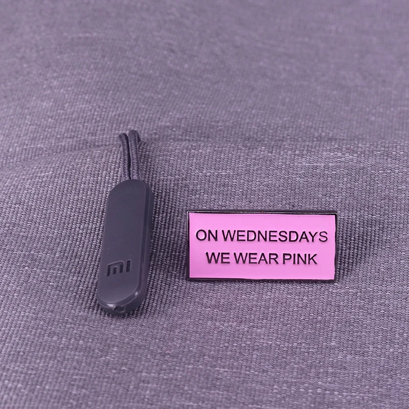 Mean Girls On Wednesdays We Wear Pink Lapel Movie bridesmaid Gift Enamel pin view 3