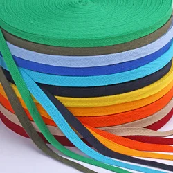 50 Yards/Roll 10mm Cotton Herringbone Twill Webbing Bias Binding Tape For Wrapping Clothes Bags Sewing Tape DIY Craft 37 Colors