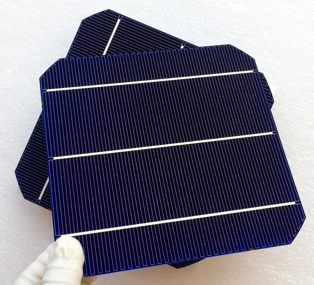 6.45W/pc mono solar cell Newest Double-side Mono Silicon Solar Panel Cell ( Front 5W/pc + Back 4.7W/pc ) with enough PV Ribbon