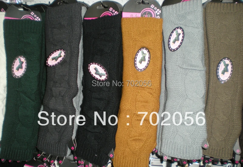 

2015 winter solid Knitted twist Arm Warmers Fingerless long Gloves 24 pairs/lot mixed colors #3416