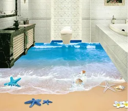 Beach floor murals in wall stickers 3D beach floor PVC Custom Photo self-adhesive 3D floor 3d floor murals