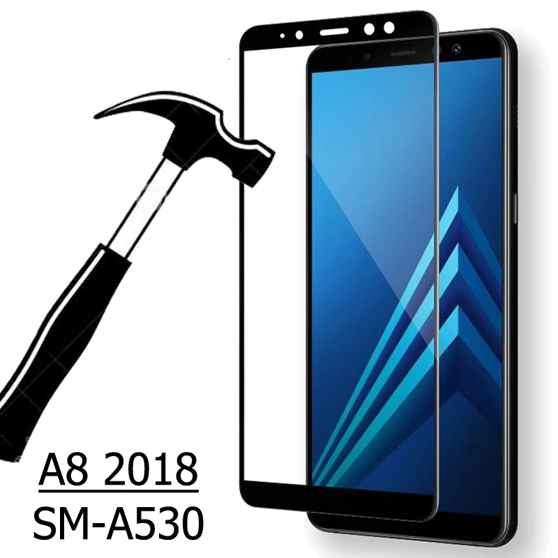 Full Glue Full Cover Tempered Glass For Samsung Galaxy A8 2018 Screen Protector protective film For SM-A530 A530F glass