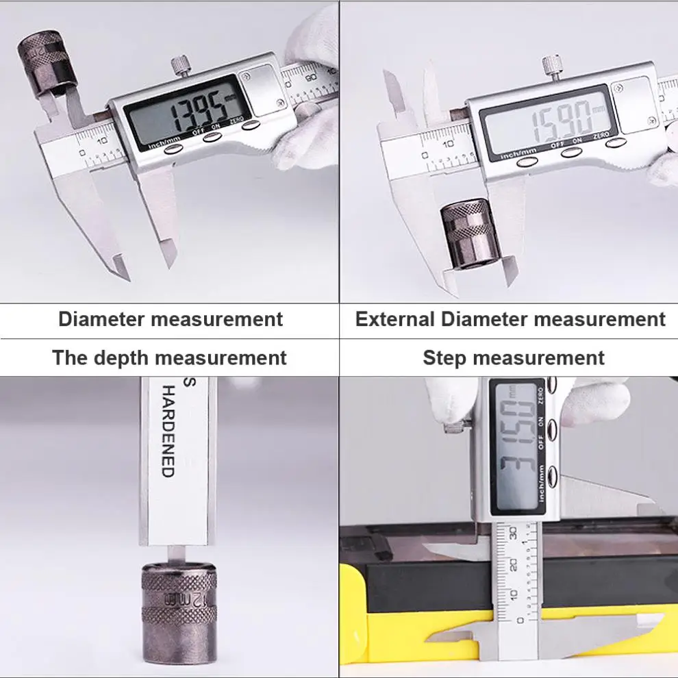 Regla Vernier Digital electrónica de acero inoxidable, 150mm, precisión de 0,01mm, caja tipo W para medir, 1 unidad