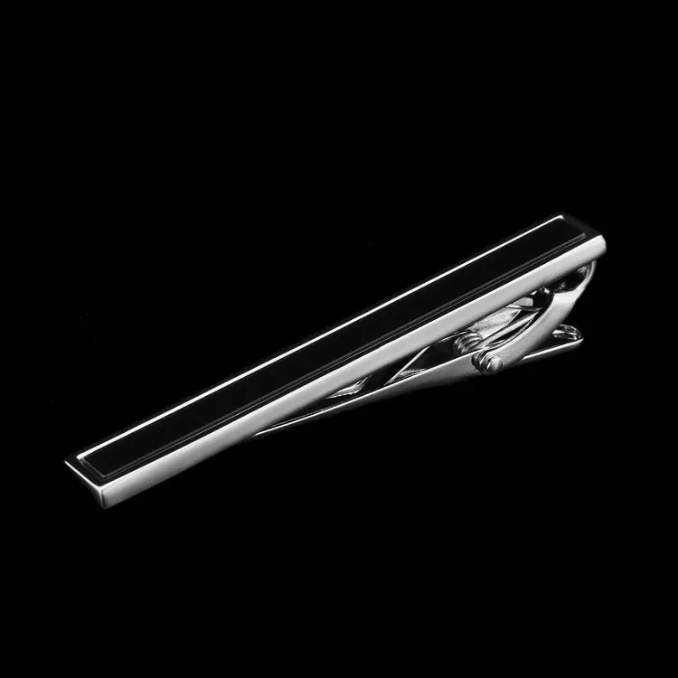 SPARTA White Gold Electroplated + mirror plate black  Stone tie clips men's tie clips + free shipping !!! High quality metal