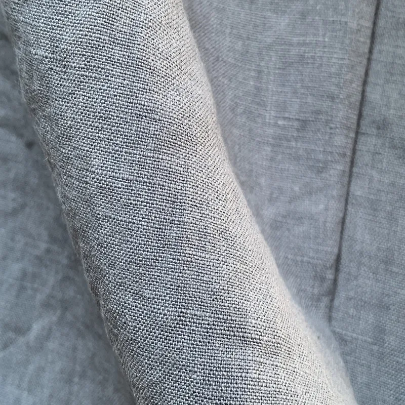 500 Meters M-446 100% Linen Fabric Sand Washed  White Ivory Blue Black Colors 148 Cm Width 170 Gsm Sewing  Wholesale