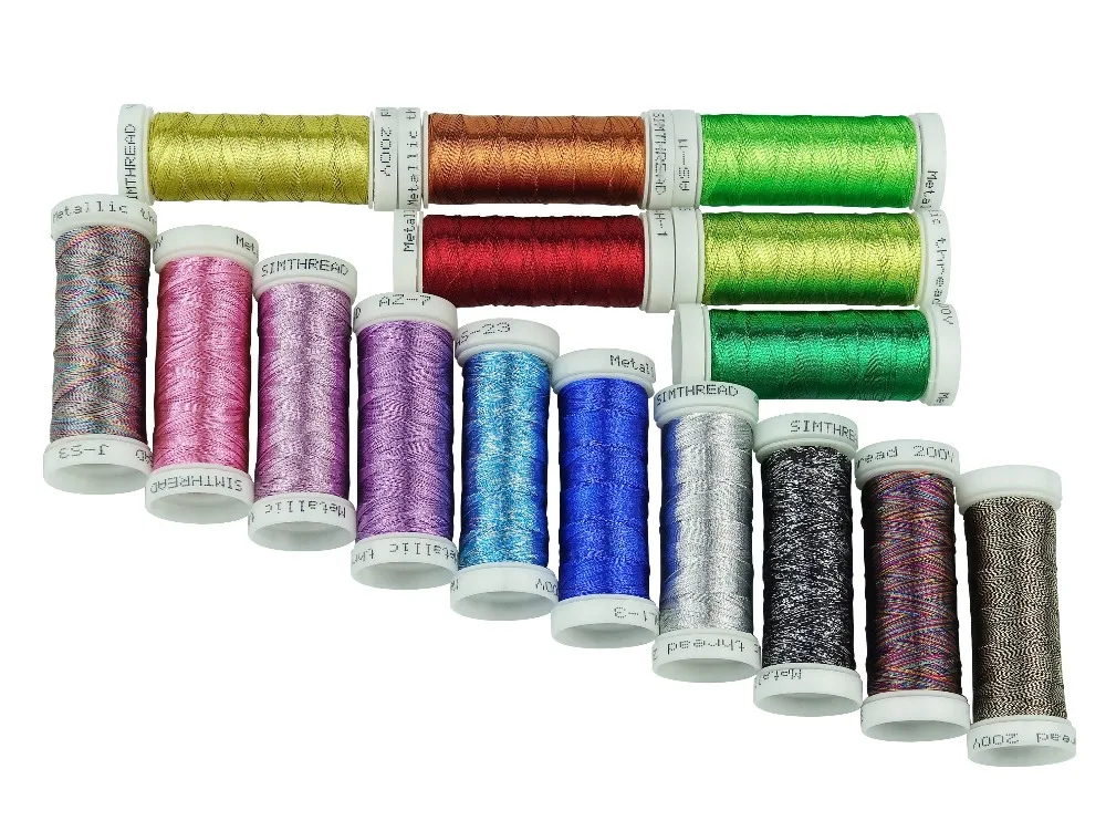 Simthread 32 colors Metallic embroidery thread for hand/ machine embroidery french embroidery or decorative jewelry lace thread